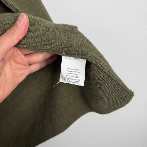 J. Crew Open Front Olive Green Sweater Blazer Coat Medium - Picture 8 of 8